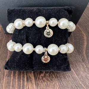 Charter Club Sabine Glass Pearl Stretch Bracelet Set B9